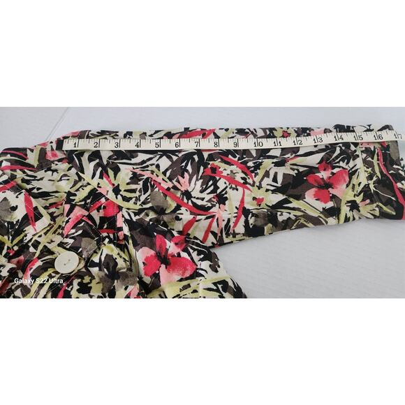 CJ Banks Multicolor Floral Print Linen Lightweight Jacket Oversized Button W SM - Picture 7 of 12